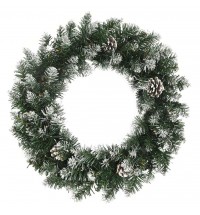 vidaXL Christmas Wreath with LED Lights Green 17.7" PVC