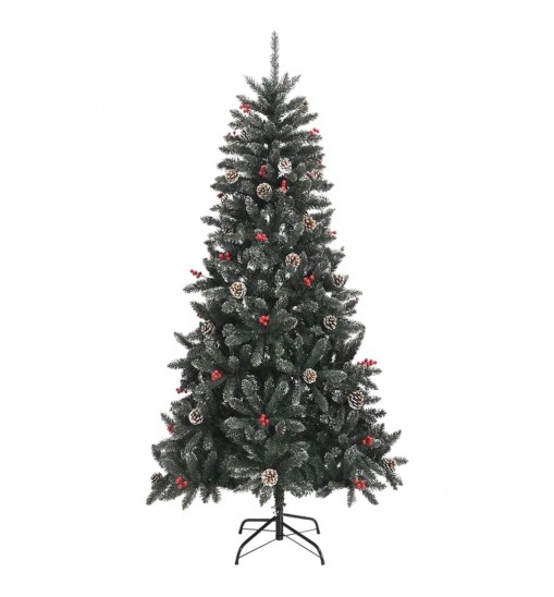 vidaXL Artificial Christmas Tree with Stand Green 82.7" PVC