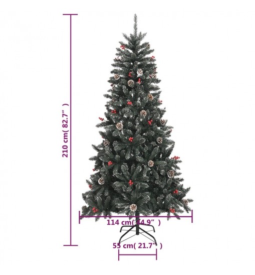 vidaXL Artificial Christmas Tree with Stand Green 82.7" PVC