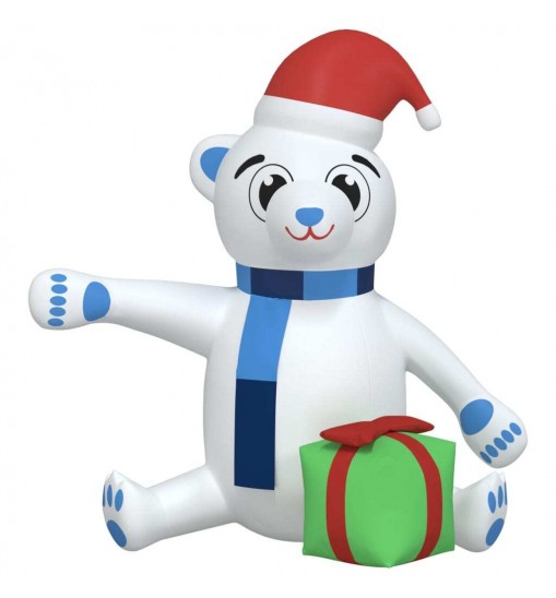 vidaXL Christmas Inflatable Teddy Bear LED 94.5"