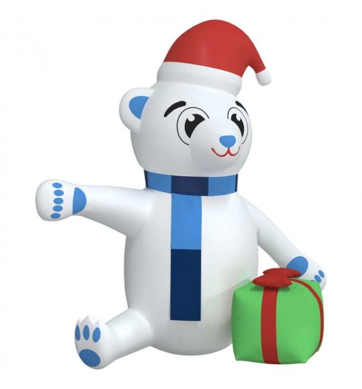 vidaXL Christmas Inflatable Teddy Bear LED 94.5"