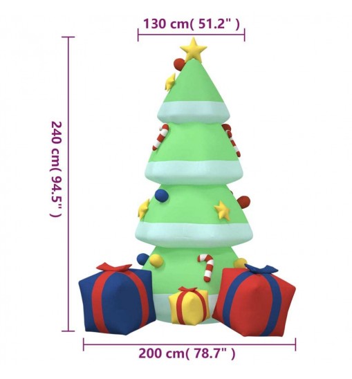 vidaXL Inflatable Christmas Tree with LEDs 94.5"