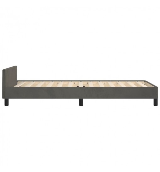 vidaXL Bed Frame with Headboard Dark Gray 39.4"x74.8" Twin Velvet