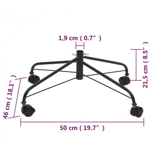 vidaXL Christmas Tree Stand with Wheels 2x2x1 ft