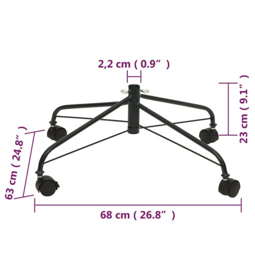 vidaXL Christmas Tree Stand with Wheels 2x2x1 ft