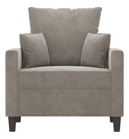 vidaXL Sofa Chair Light Gray 23.6" Velvet