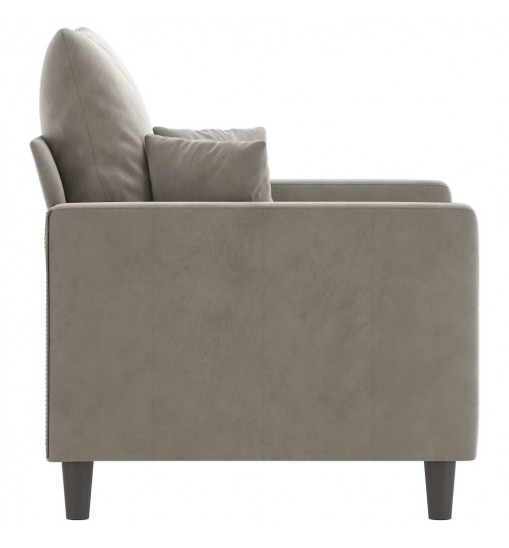 vidaXL Sofa Chair Light Gray 23.6" Velvet