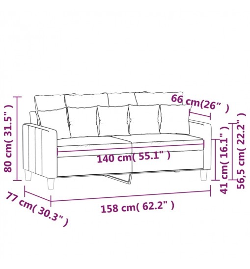 vidaXL 2-Seater Sofa Dark Gray 55.1" Velvet