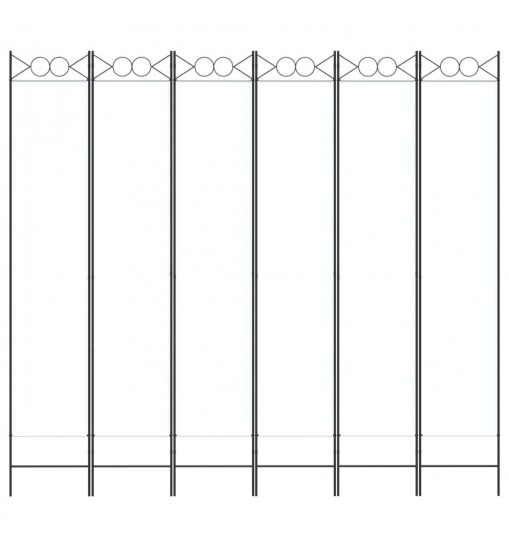 vidaXL 6-Panel Room Divider White 94.5"x86.6" Fabric