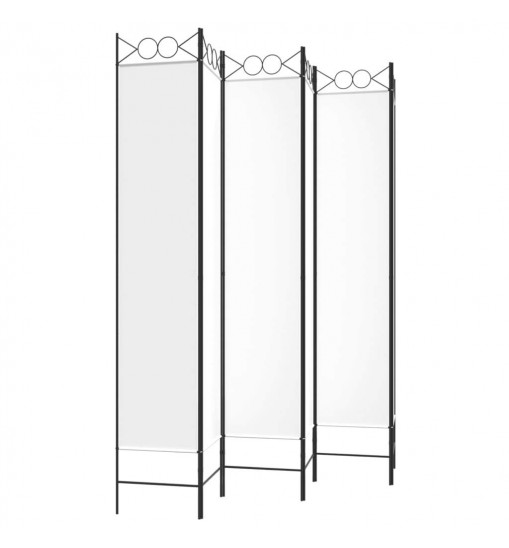 vidaXL 6-Panel Room Divider White 94.5"x86.6" Fabric