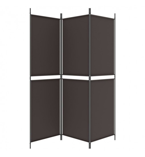 vidaXL 3-Panel Room Divider Brown 59.1"x70.9" Fabric