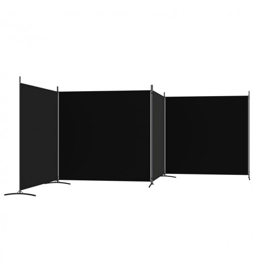 vidaXL 4-Panel Room Divider Black 274.8"x70.9" Fabric