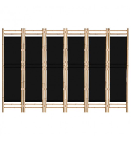 vidaXL Folding 6-Panel Room Divider 94.5" Bamboo and Canvas