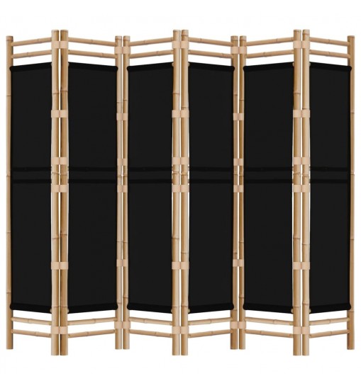 vidaXL Folding 6-Panel Room Divider 94.5" Bamboo and Canvas