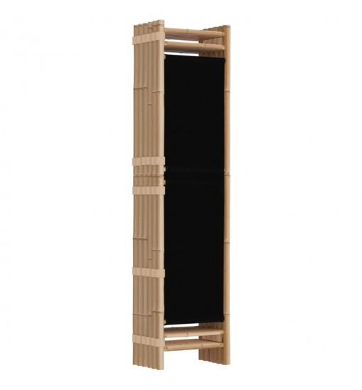 vidaXL Folding 6-Panel Room Divider 94.5" Bamboo and Canvas