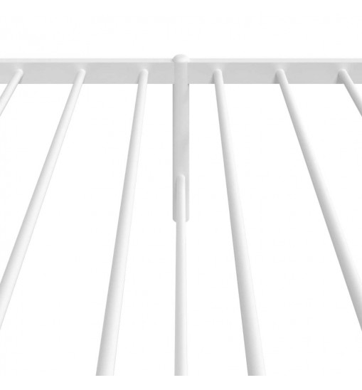 vidaXL Metal Bed Frame with Headboard White 39.4"x74.8"