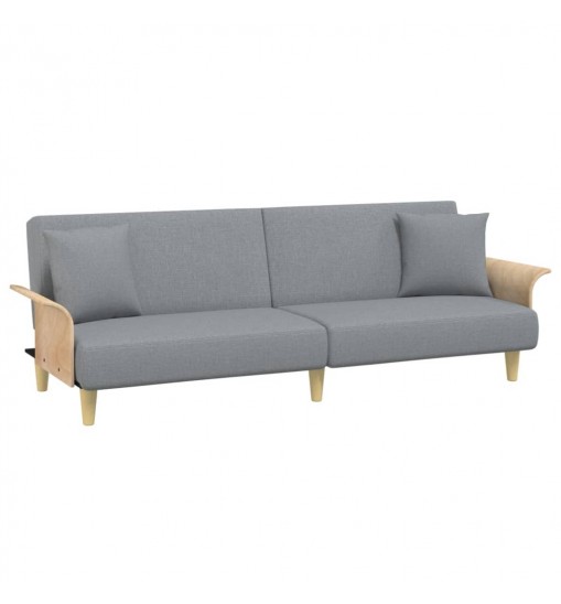 vidaXL Sofa Bed with Armrests Light Gray Fabric