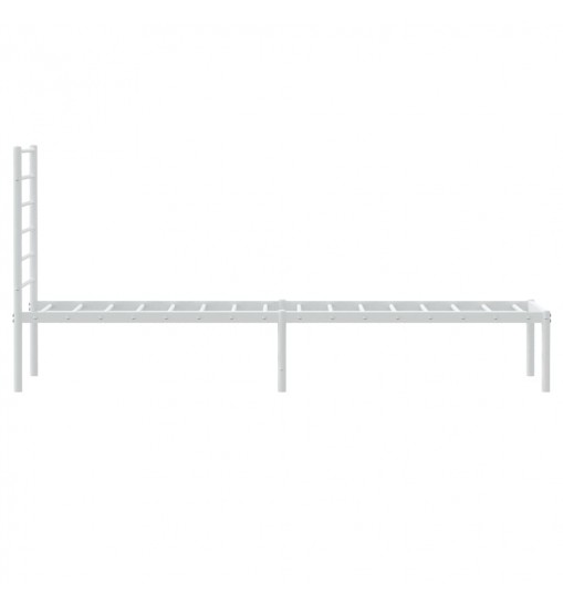 vidaXL Metal Bed Frame with Headboard White 39.4"x78.7"