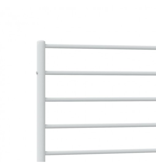 vidaXL Metal Bed Frame with Headboard White 39.4"x78.7"