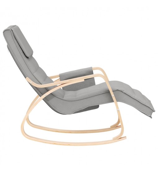 vidaXL Rocking Chair Light Gray Fabric