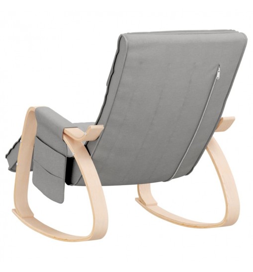 vidaXL Rocking Chair Light Gray Fabric