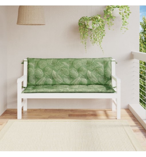 vidaXL Garden Bench Cushions 2pcs Leaf Pattern 59.1"x19.7"x2.8" Fabric