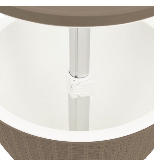 vidaXL 3-in-1 Ice Cooler Table Light Brown Polypropylene