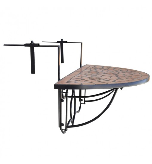 vidaXL Hanging Balcony Table Terracotta Mosaic