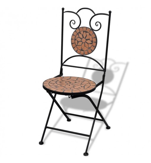 vidaXL Folding Bistro Chairs 2 pcs Ceramic Terracotta