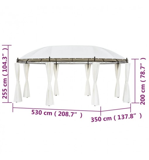 vidaXL Gazebo Cream White 208.7"x137.8"x104.3"