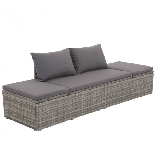 vidaXL Patio Bed Gray 76.8"x23.6" Poly Rattan