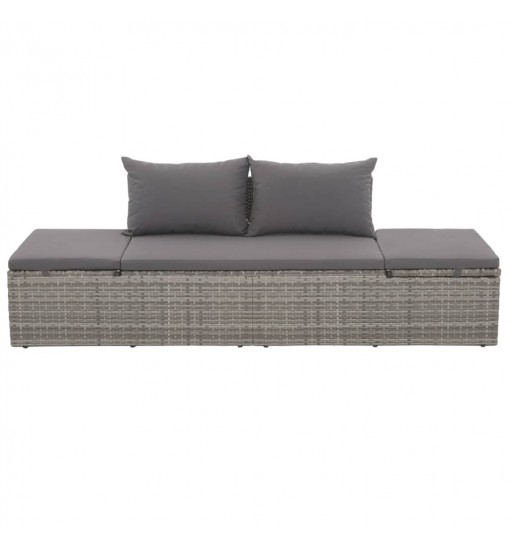 vidaXL Patio Bed Gray 76.8"x23.6" Poly Rattan