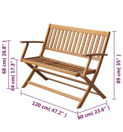 vidaXL Patio Bench 47.2" Solid Acacia Wood