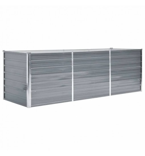 vidaXL Garden Raised Bed Galvanized Steel 94.5"x31.5"x31.3" Gray