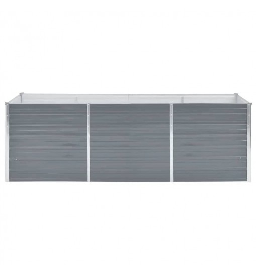 vidaXL Garden Raised Bed Galvanized Steel 94.5"x31.5"x31.3" Gray