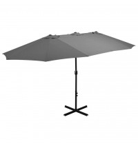 vidaXL Outdoor Parasol with Aluminum Pole 181.1"x106.3" Anthracite