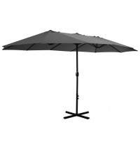 vidaXL Outdoor Parasol with Aluminum Pole 181.1"x106.3" Anthracite