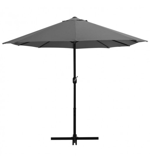 vidaXL Outdoor Parasol with Aluminum Pole 181.1"x106.3" Anthracite