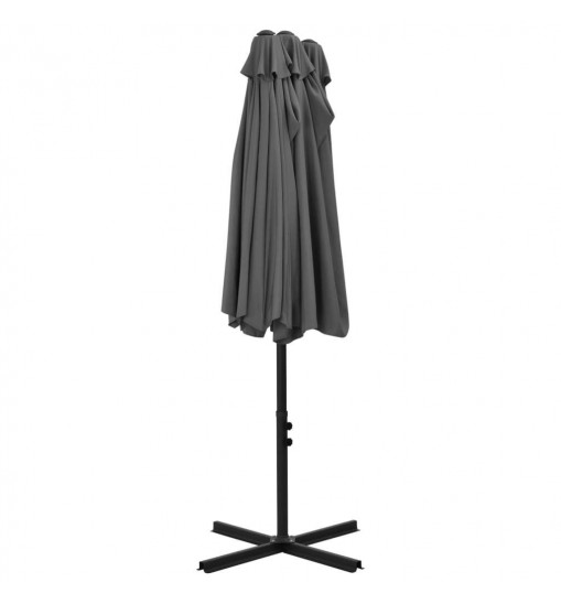 vidaXL Outdoor Parasol with Aluminum Pole 181.1"x106.3" Anthracite