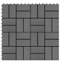 vidaXL 11 pcs Decking Tiles WPC 11.8"x11.8" 1 sqm Gray