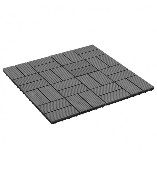 vidaXL 11 pcs Decking Tiles WPC 11.8"x11.8" 1 sqm Gray