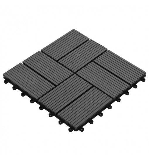 vidaXL 11 pcs Decking Tiles WPC 11.8"x11.8" 1 sqm Gray