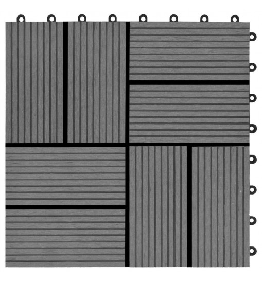 vidaXL 11 pcs Decking Tiles WPC 11.8"x11.8" 1 sqm Gray