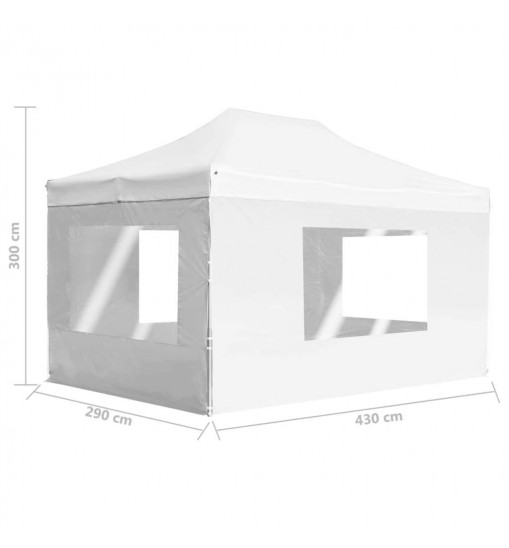 vidaXL Professional Folding Party Tent with Walls Aluminum 14.8'x9.8' White