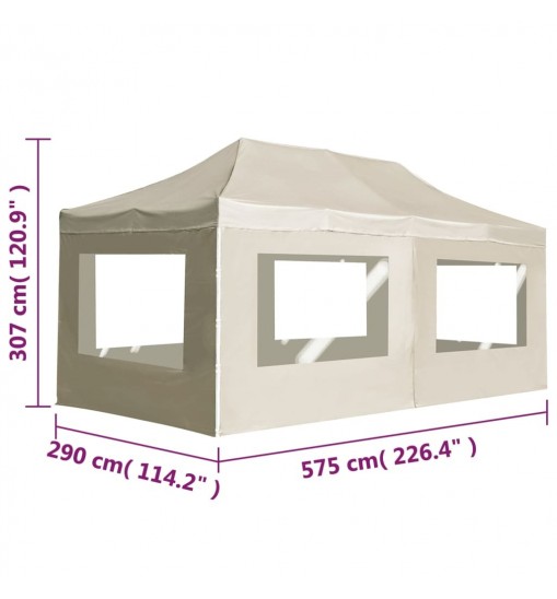 vidaXL Professional Folding Party Tent with Walls Aluminum 19.7'x9.8' Cream