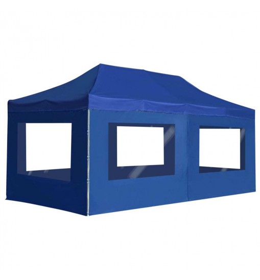 vidaXL Professional Folding Party Tent with Walls Aluminum 19.7'x9.8' Blue