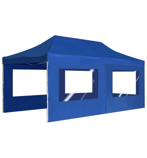 vidaXL Professional Folding Party Tent with Walls Aluminum 19.7'x9.8' Blue