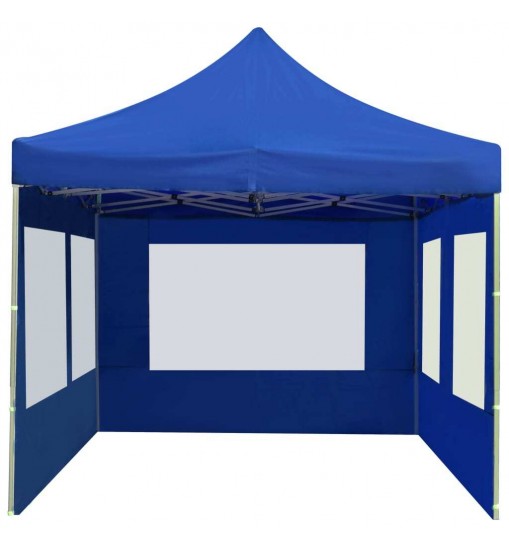 vidaXL Professional Folding Party Tent with Walls Aluminum 19.7'x9.8' Blue