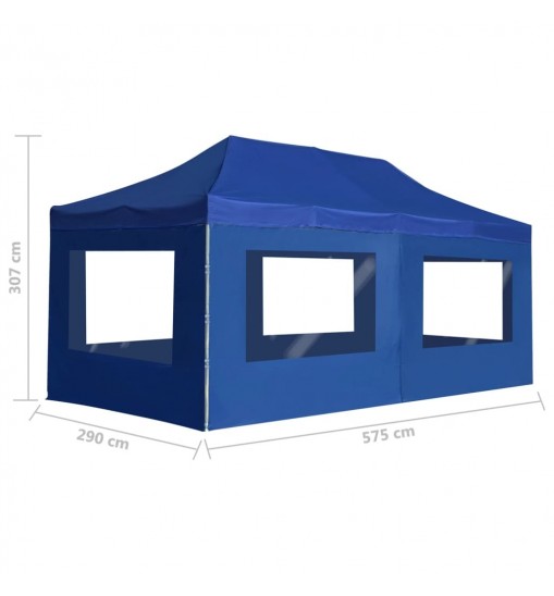 vidaXL Professional Folding Party Tent with Walls Aluminum 19.7'x9.8' Blue