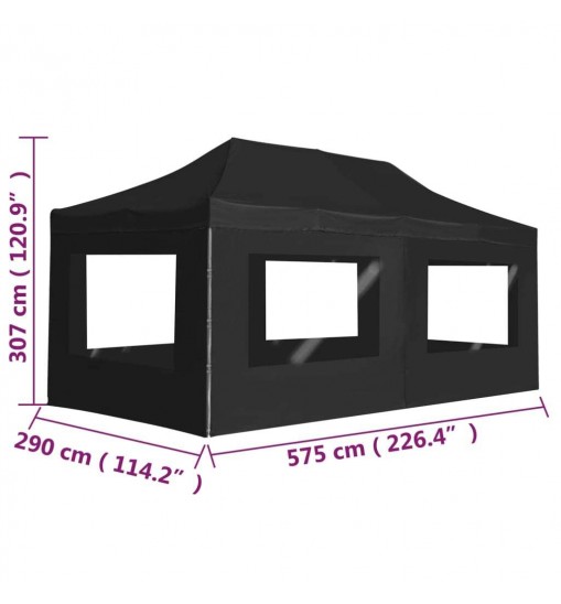 vidaXL Professional Folding Party Tent with Walls Aluminum 19.7'x9.8' Anthracite